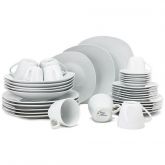 Aparelho de Jantar em Porcelana Branca - 42 peças - Importad